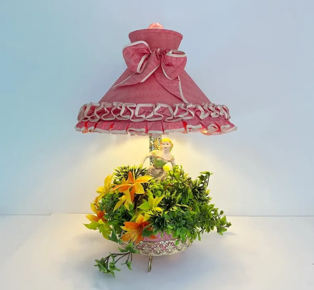 1950s Figural Planter Lamp & Shade - C the Light Interiors