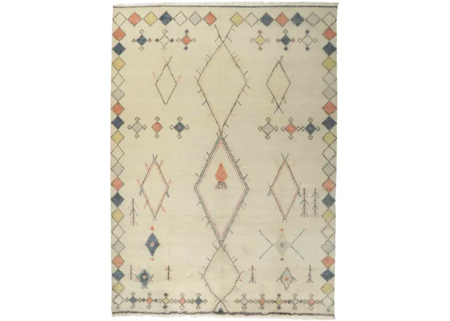 Moroccan Tribal Style Rug - 10'00 x 13'09 - Esmaili Rugs & Antiques - Beige - Beige