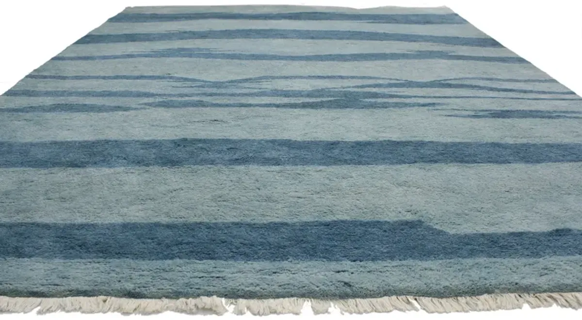 Moroccan Area Rug - 9'6 x 12'9 - Esmaili Rugs & Antiques - Blue - Blue