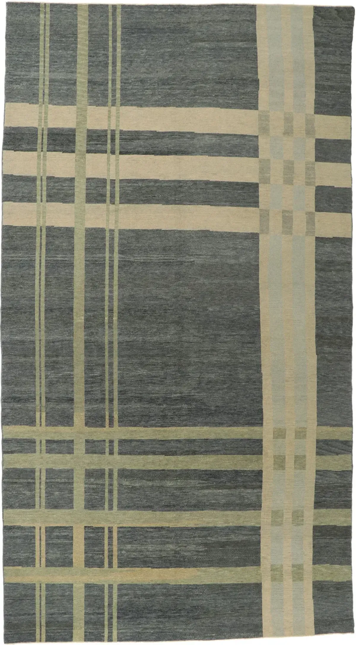 Plaid Tartan Rug - 8'01 x 14'10 - Esmaili Rugs & Antiques - Gray - Gray