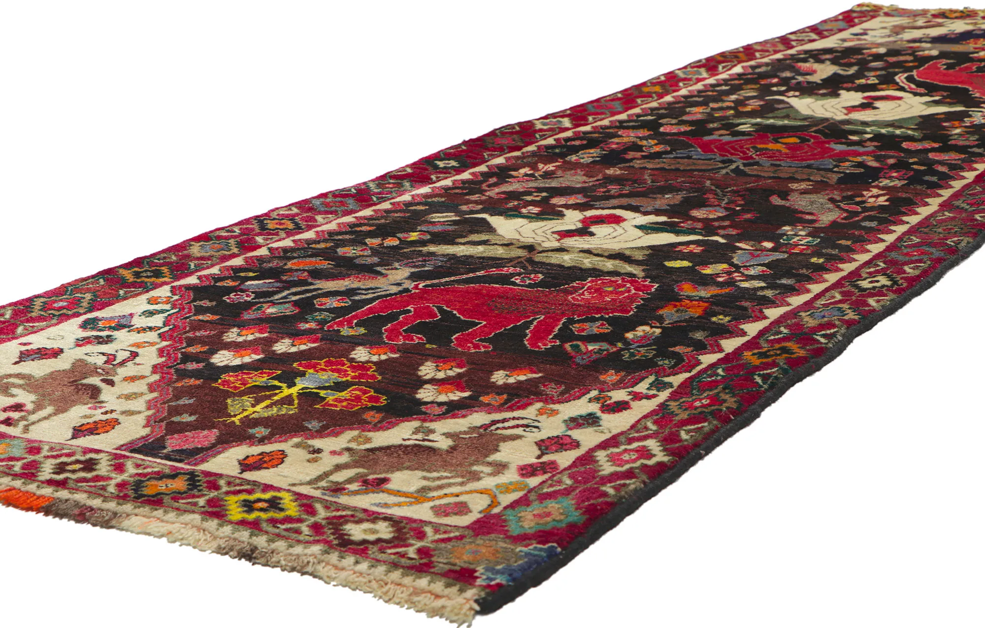 Persian Shiraz Rug Runner - 2'10" x 9'7" - Esmaili Rugs & Antiques - Red - Red