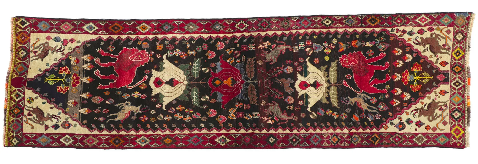 Persian Shiraz Rug Runner - 2'10" x 9'7" - Esmaili Rugs & Antiques - Red - Red