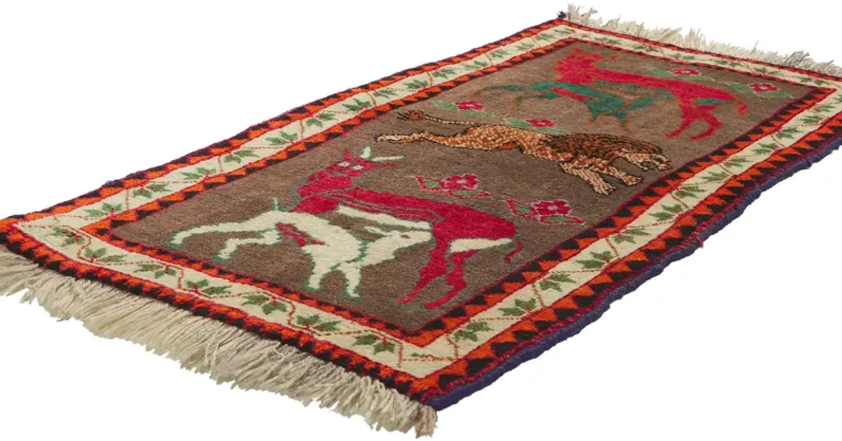 Persian Qashqai Gabbeh Rug - 2'3" x 4'3" - Esmaili Rugs & Antiques - Brown - Brown