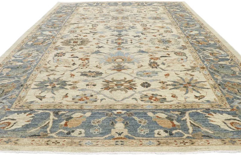 Persian Sultanabad Rug - 9'05" x 12'03" - Esmaili Rugs & Antiques - Beige - Beige