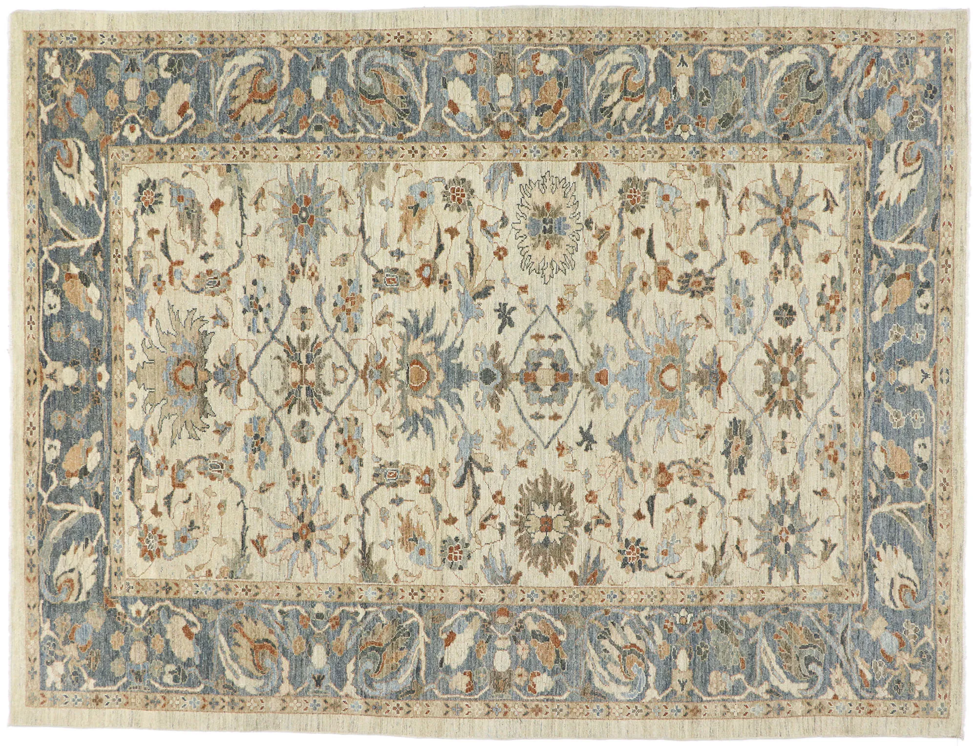 Persian Sultanabad Rug - 9'05" x 12'03" - Esmaili Rugs & Antiques - Beige - Beige