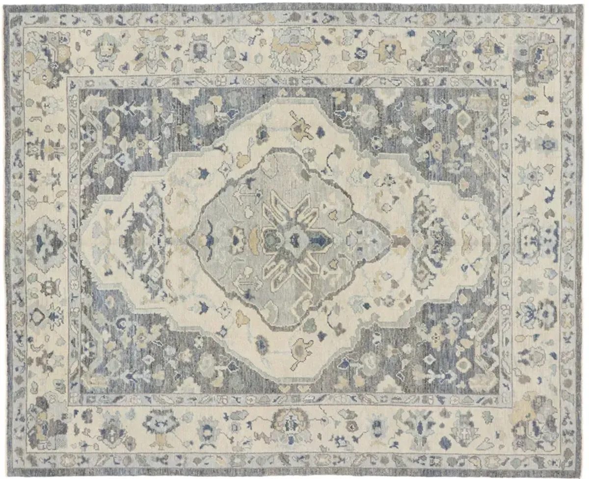 Turkish Oushak Rug - 8'04"x10'01" - Esmaili Rugs & Antiques - Blue - Blue