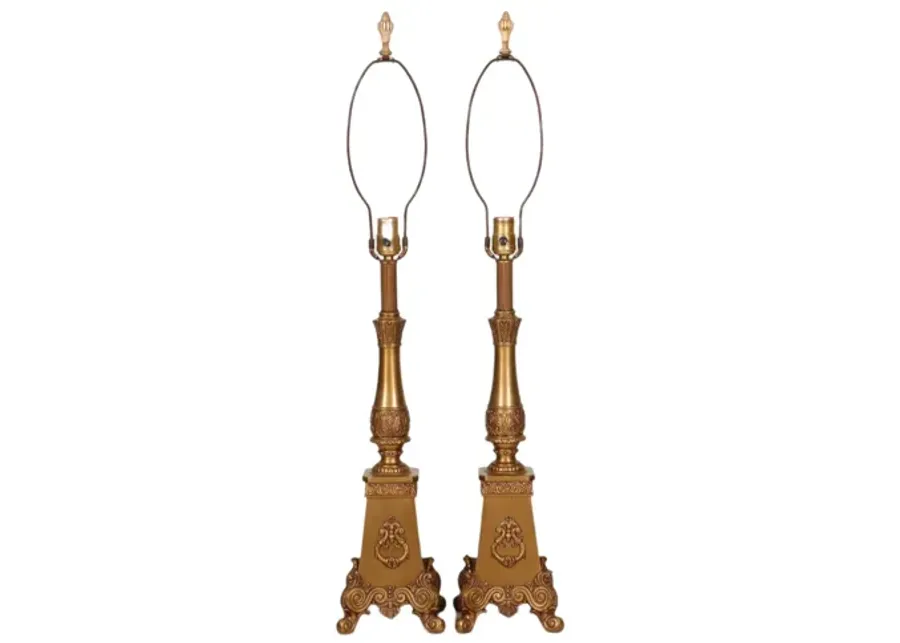 French Regency Style Table Lamps - a Pair - Interesting Things