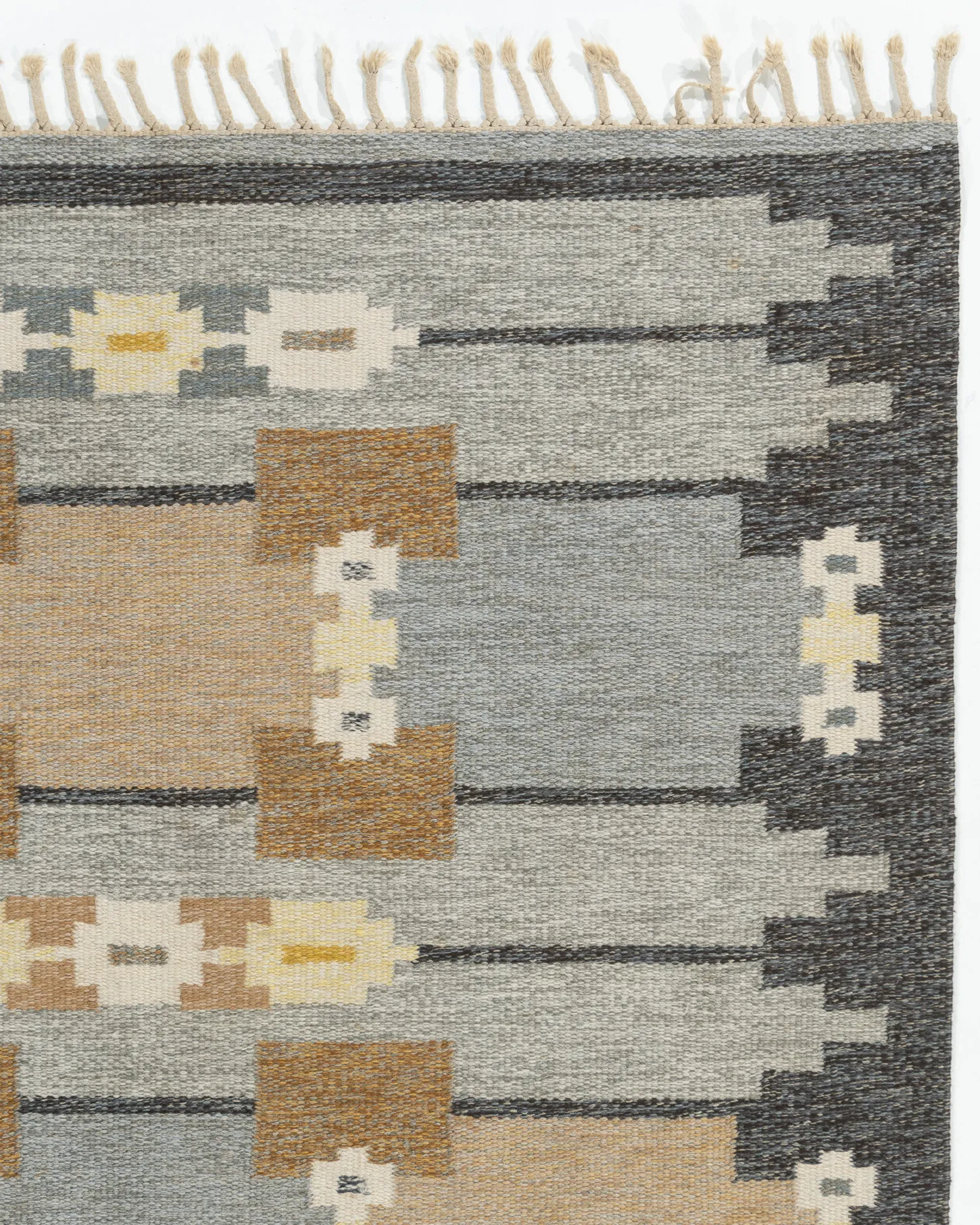 Swedish Scandinavian Area Rug 5'4 X 7'5 - Brown - Brown