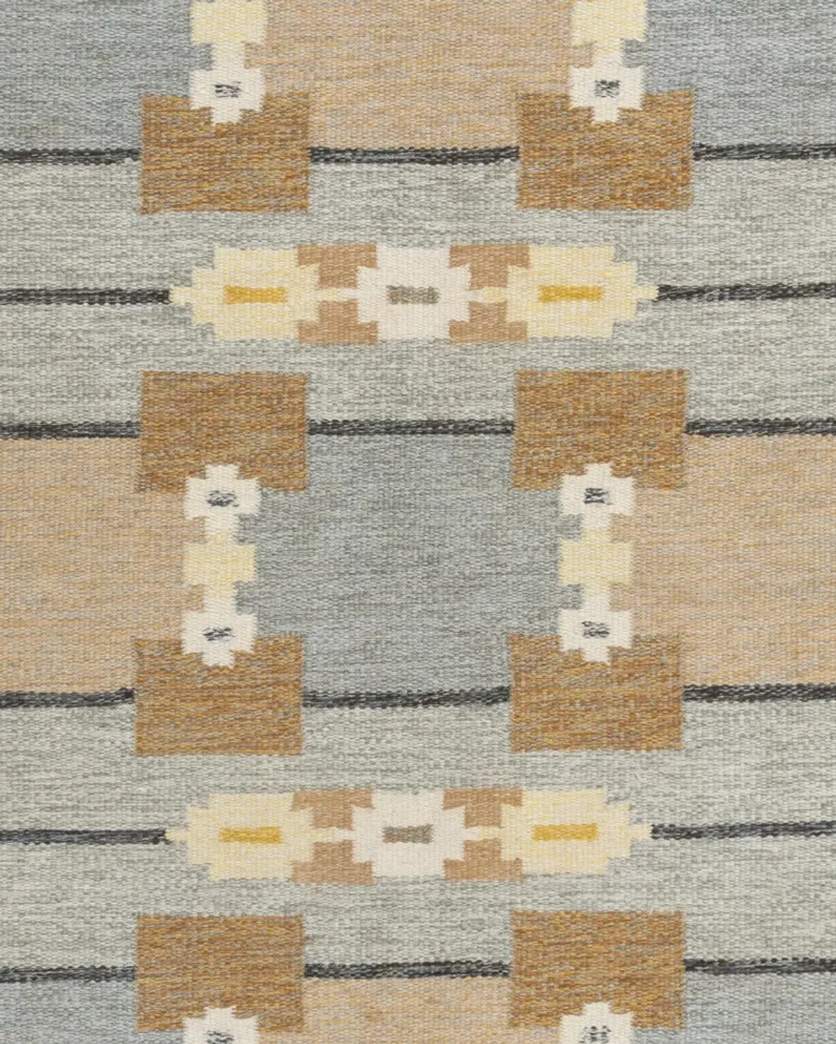 Swedish Scandinavian Area Rug 5'4 X 7'5 - Brown - Brown