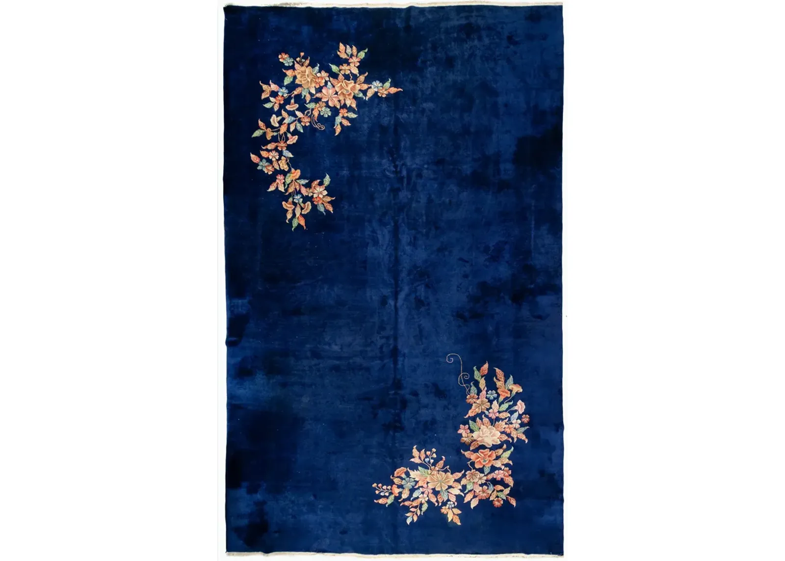 Chinese Art Deco Area Rug 12' X 19'3 - Blue - Blue