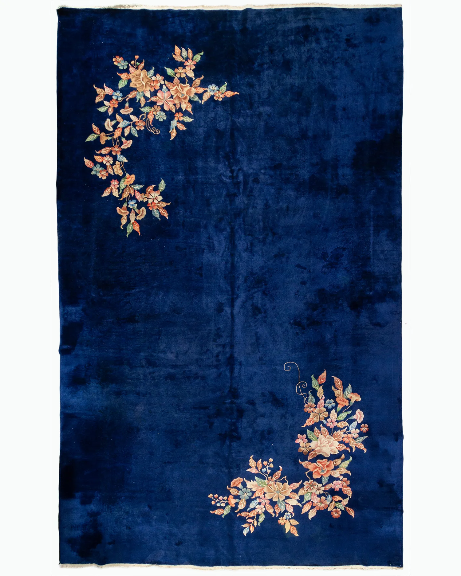 Chinese Art Deco Area Rug 12' X 19'3 - Blue - Blue