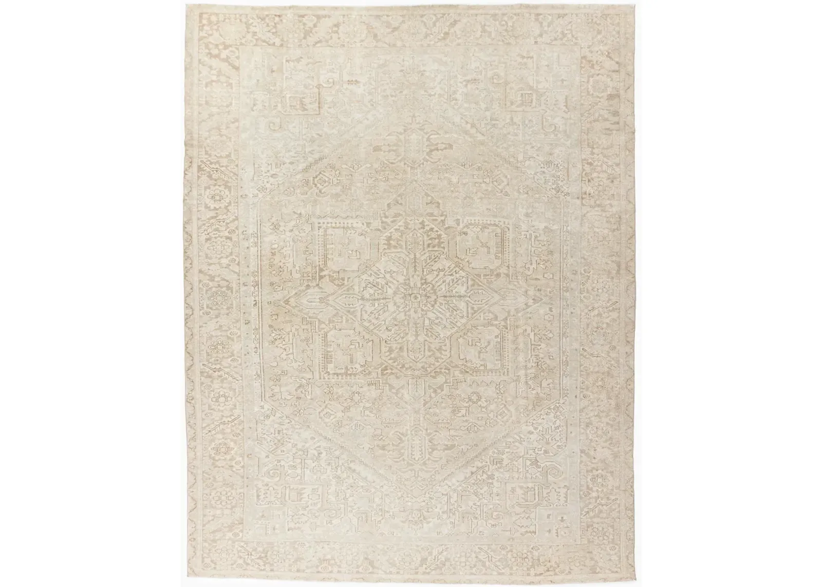 Persian Heriz Area Rug 10'8 X 13'5 - Beige - Beige