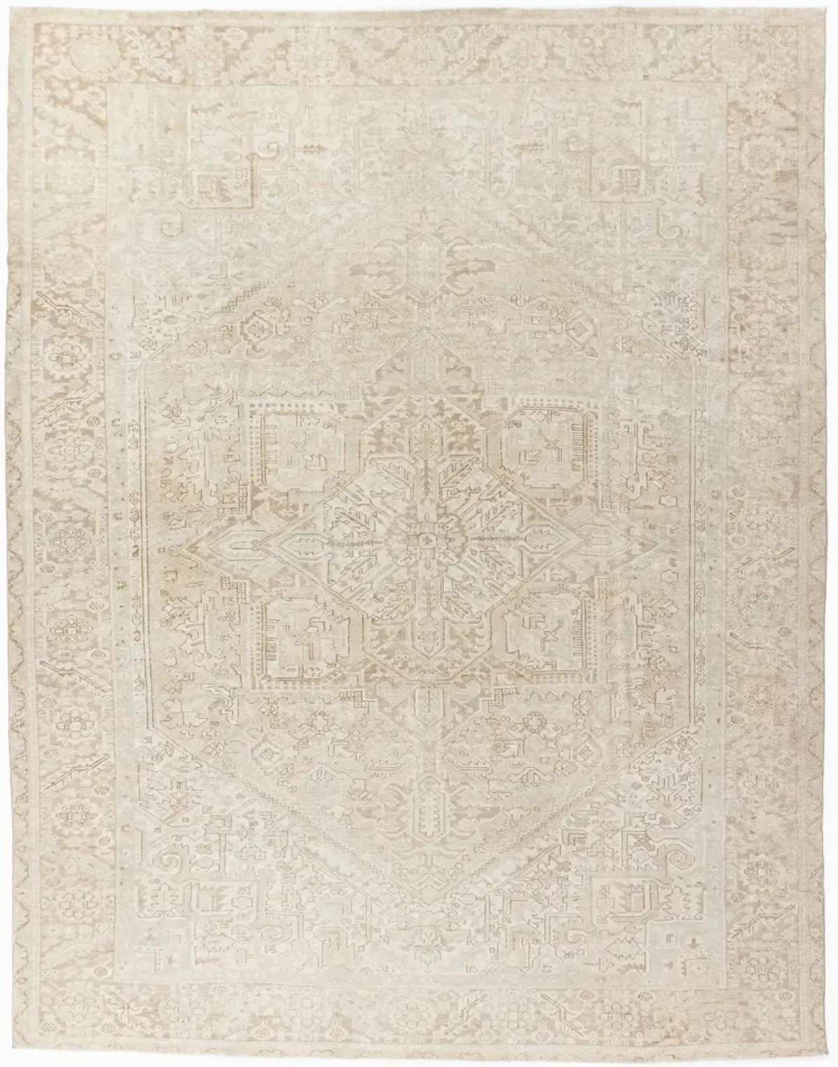 Persian Heriz Area Rug 10'8 X 13'5 - Beige - Beige