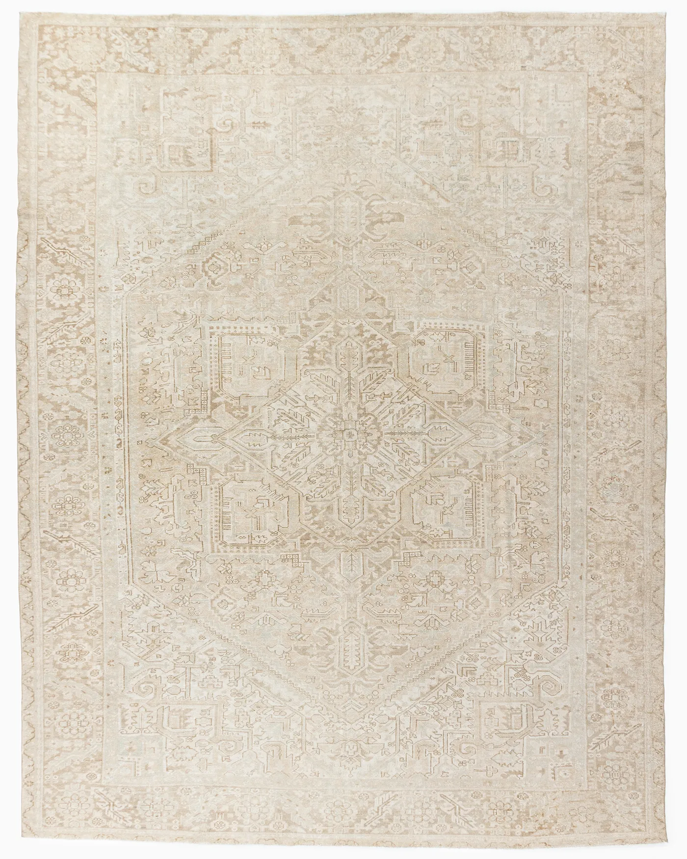 Persian Heriz Area Rug 10'8 X 13'5 - Beige - Beige