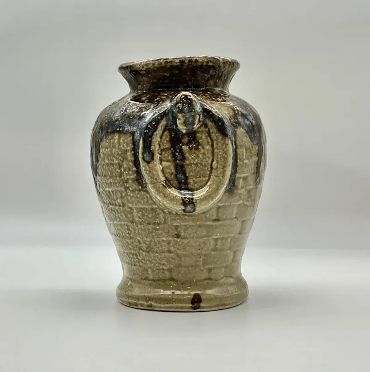 C. 1970s Drip Glaze Ceramic Pottery Vase - Pilar Collection - Brown