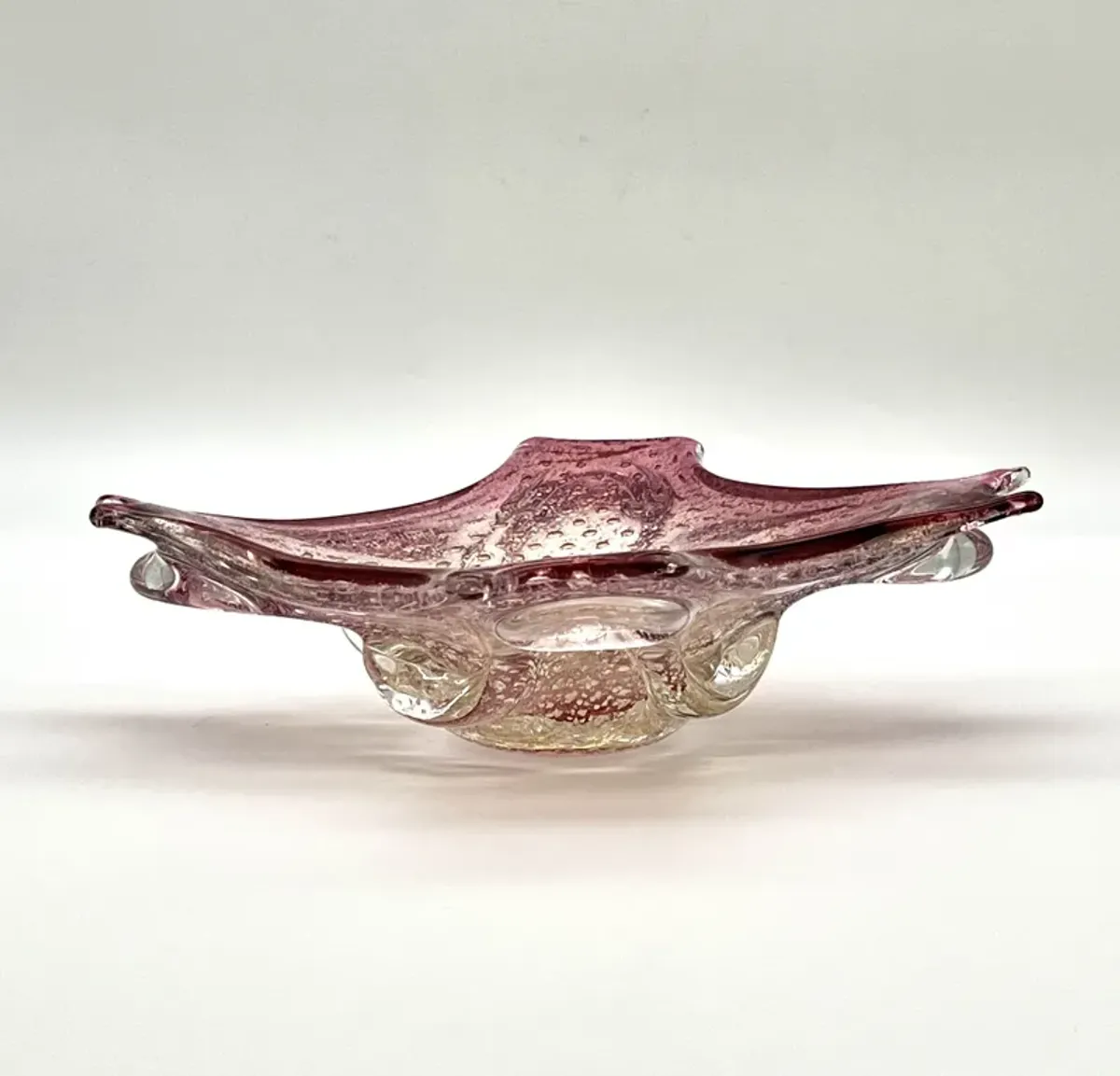 1960s Italian Murano Glass Dish - Pilar Collection - Pink