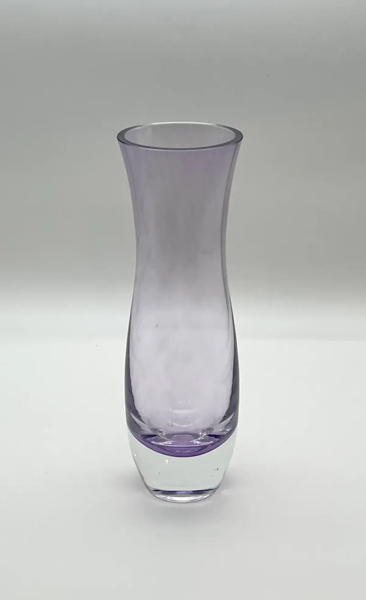 C. 1980s Lavender Purple Glass Vase - Pilar Collection