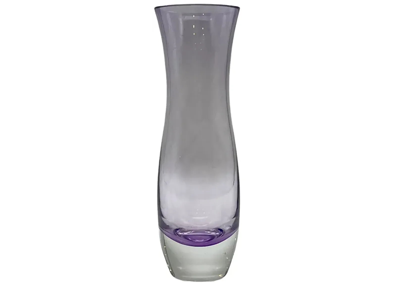 C. 1980s Lavender Purple Glass Vase - Pilar Collection