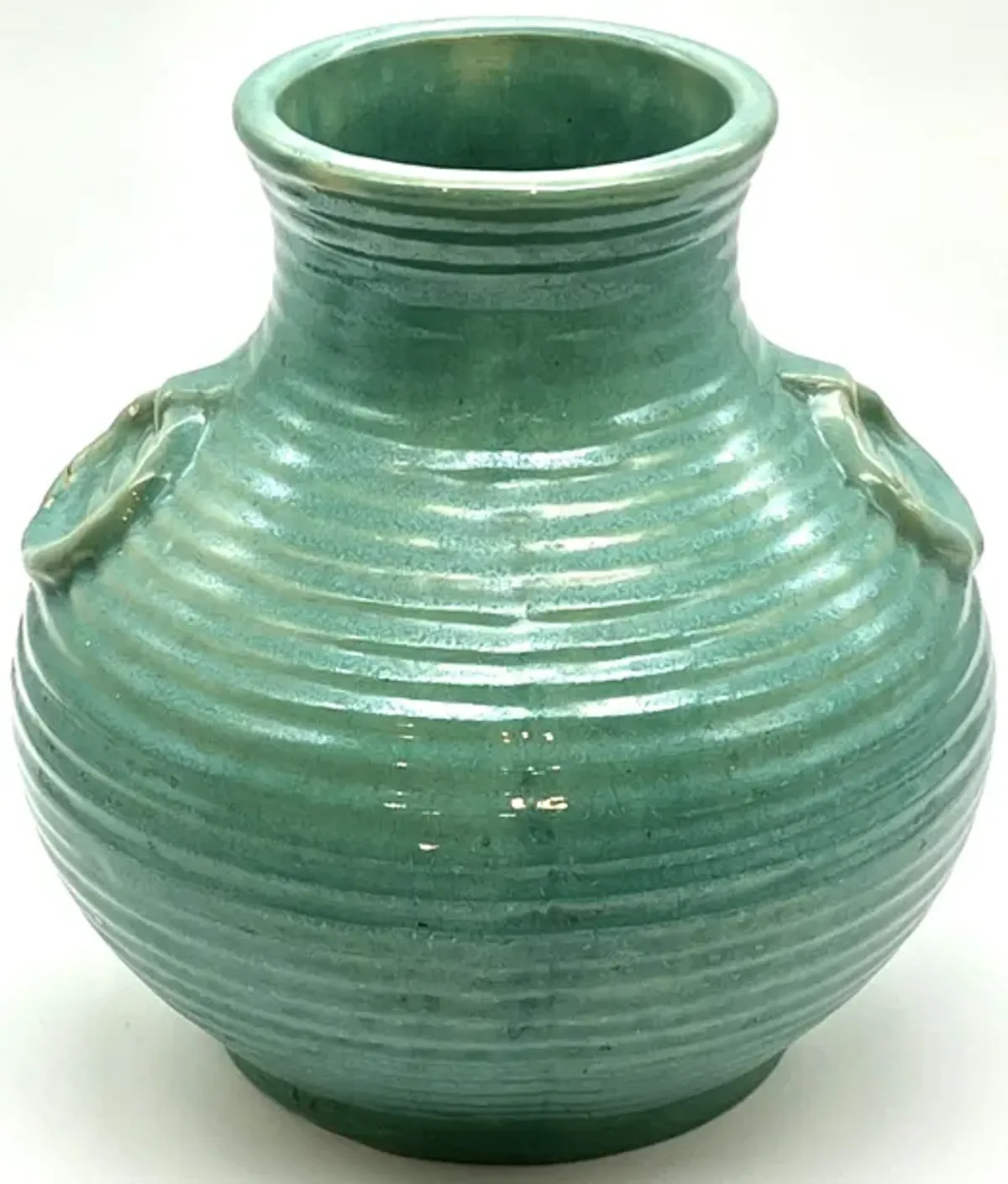 C. 1970s Teal Green Glazed Ceramic Vase - Pilar Collection