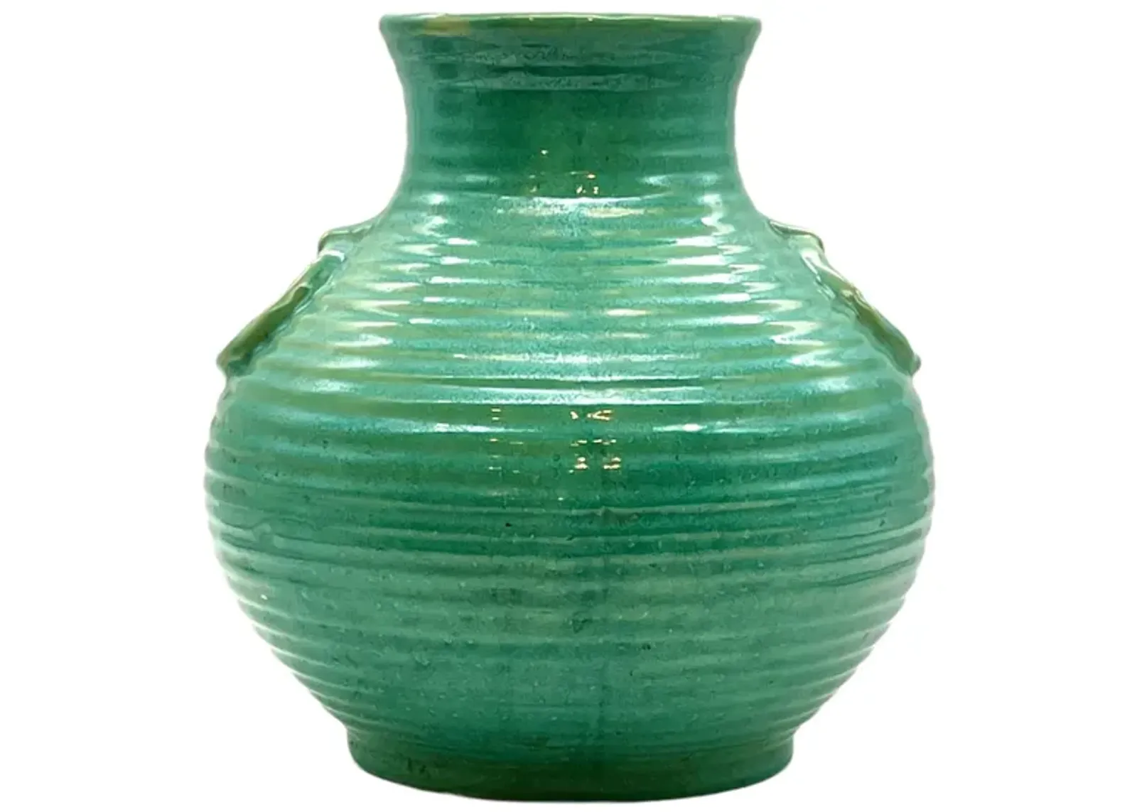 C. 1970s Teal Green Glazed Ceramic Vase - Pilar Collection