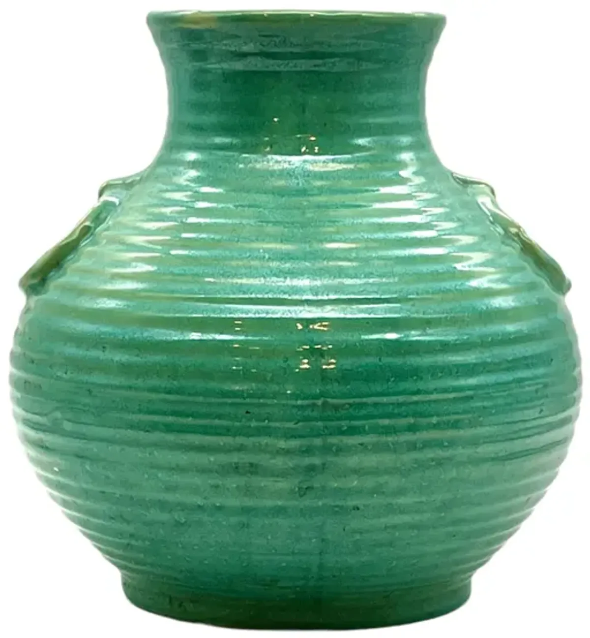 C. 1970s Teal Green Glazed Ceramic Vase - Pilar Collection