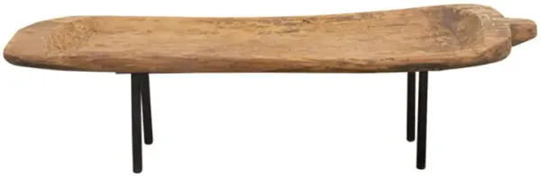 Antique Naga Wooden Trough Table - de-cor - Handcrafted - Brown