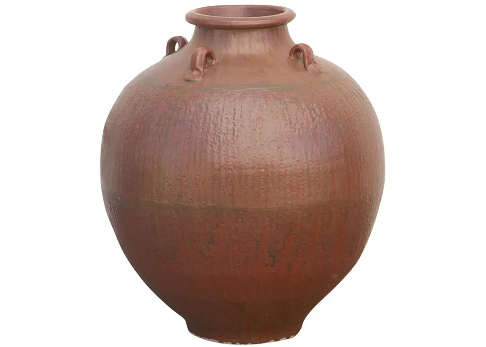 Large Mayanmar Terracotta Outdoor Pot - de-cor - Brown