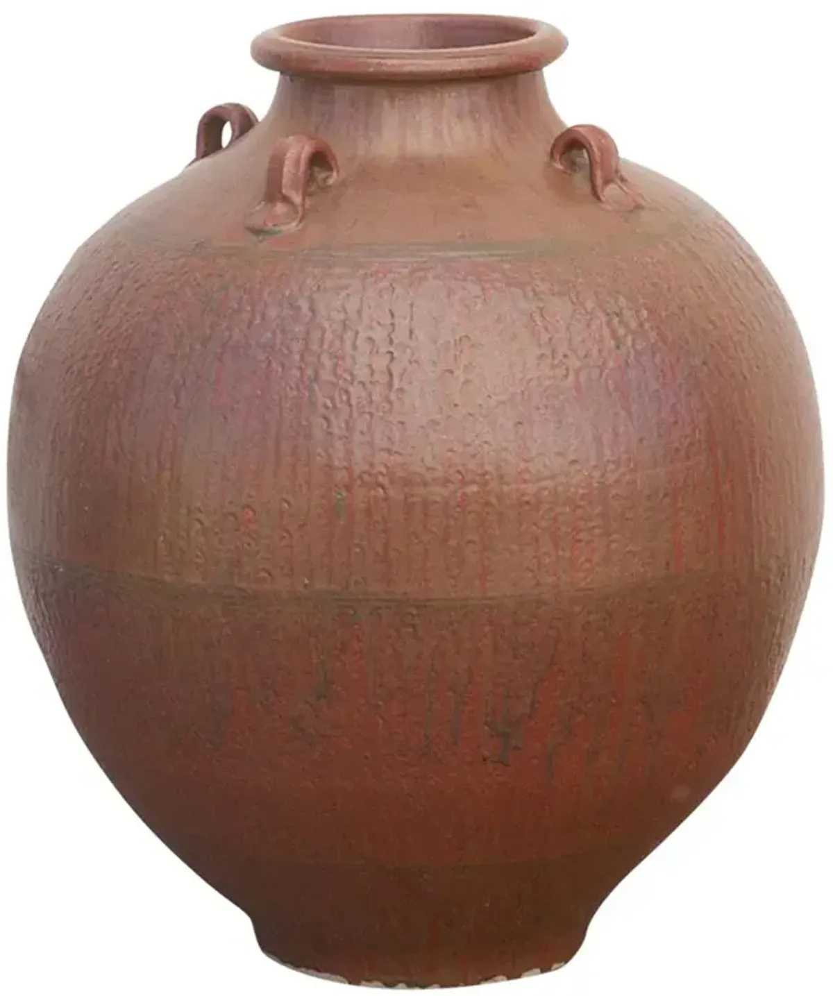 Large Mayanmar Terracotta Outdoor Pot - de-cor - Brown