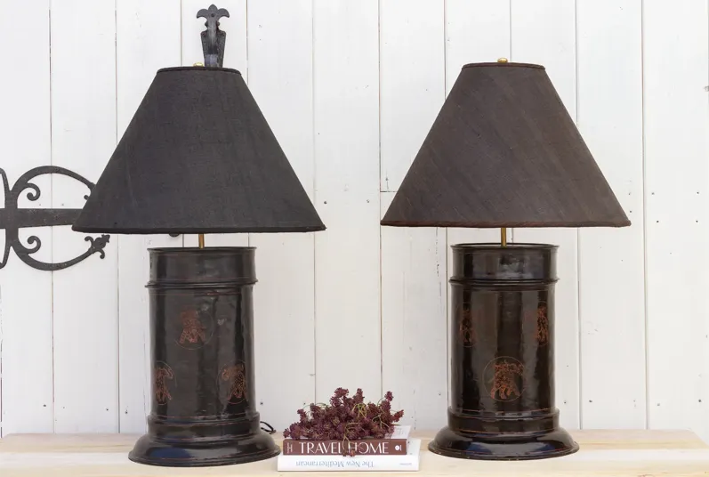 Pair of Burmese Container Table Lamps - de-cor