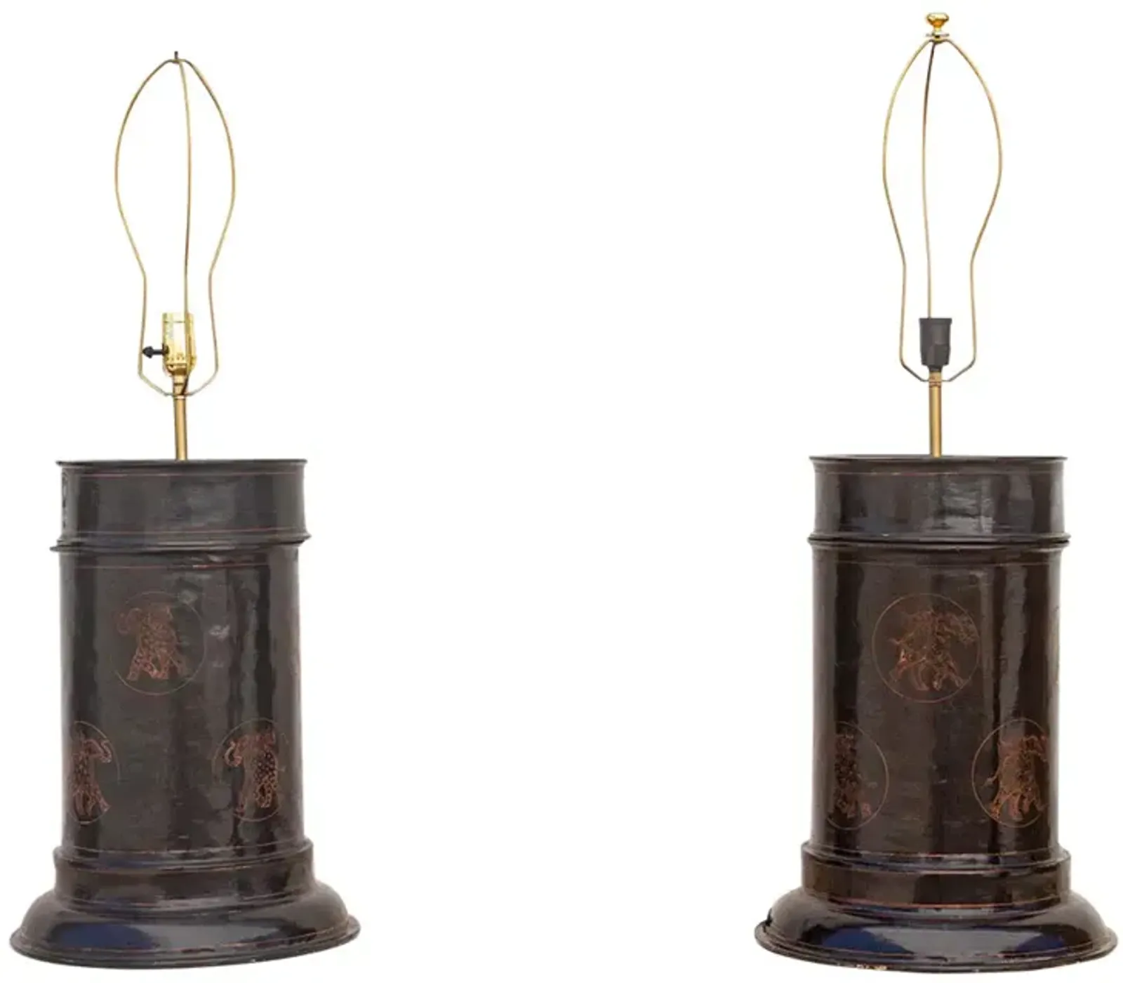 Pair of Burmese Container Table Lamps - de-cor