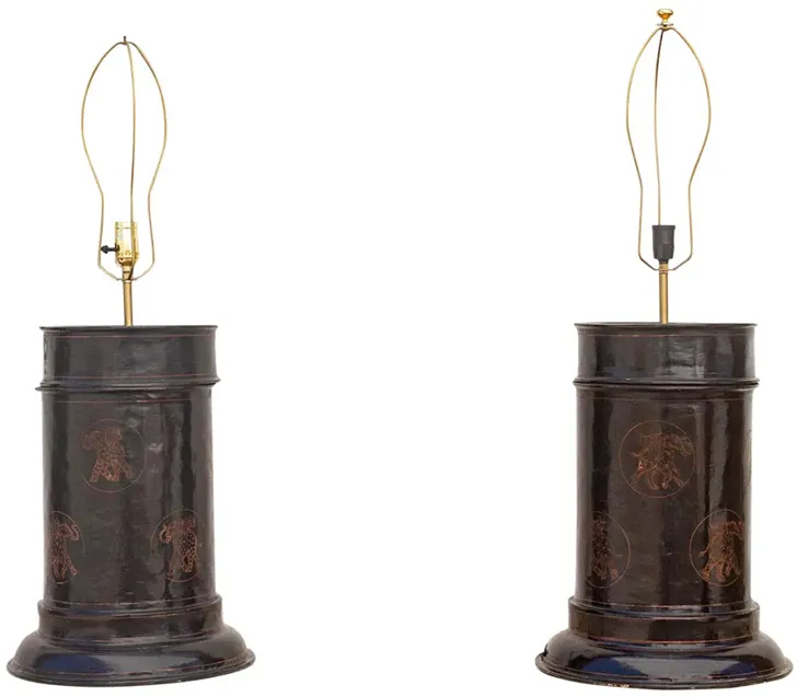 Pair of Burmese Container Table Lamps - de-cor