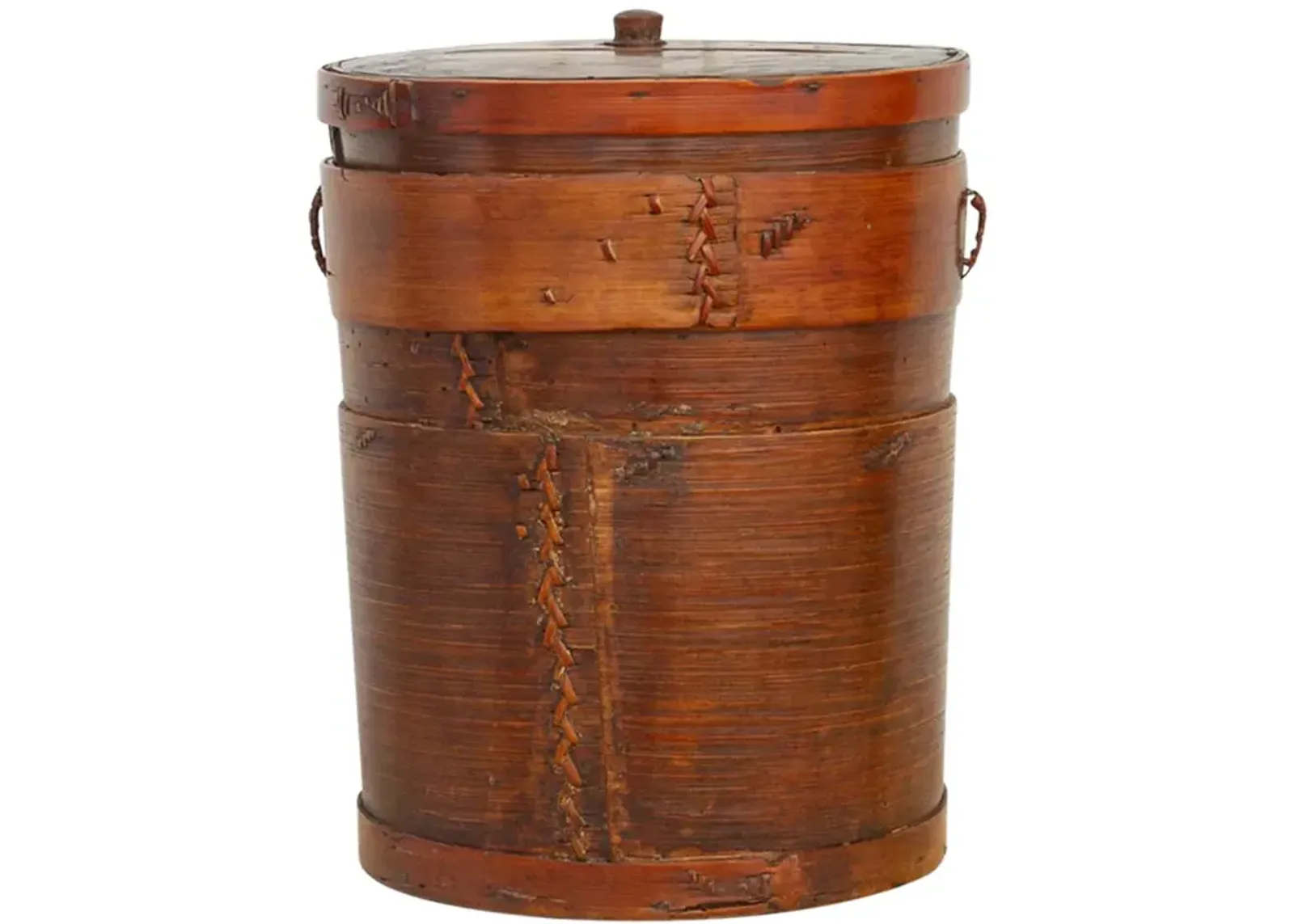 Antique Bamboo Farmhouse Food Container - de-cor - Brown