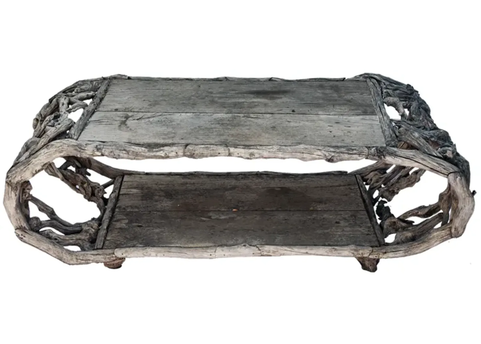 Aged Teak Driftwood In or/Outdoor Table - Fleur de Lex Antiques - Gray