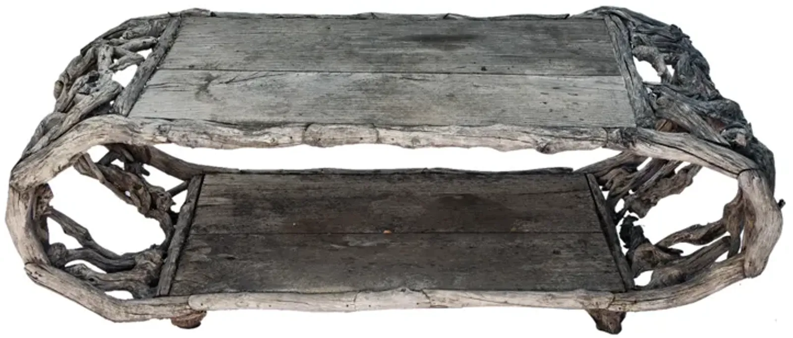 Aged Teak Driftwood In or/Outdoor Table - Fleur de Lex Antiques - Gray