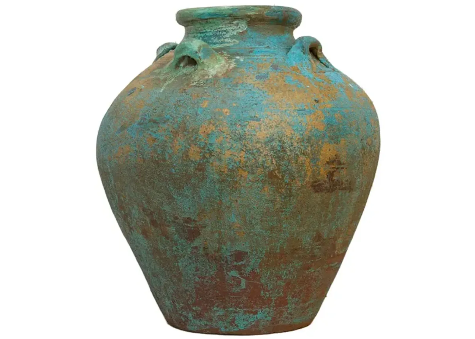 Aged Blue Indo-Chinese Martaban Pot - de-cor