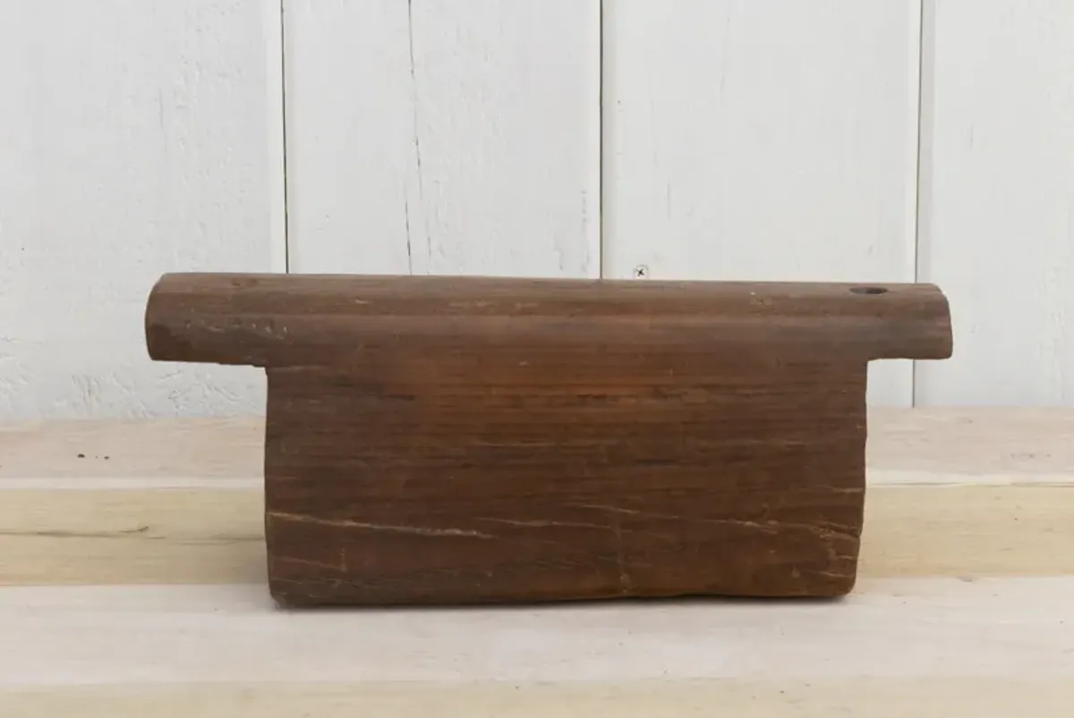 Large Farmhouse Nepalese Wooden Cowbell - de-cor - Brown