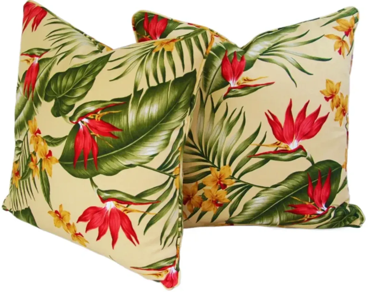 Tropical Bird Of Paradise Pillows - Set of 2