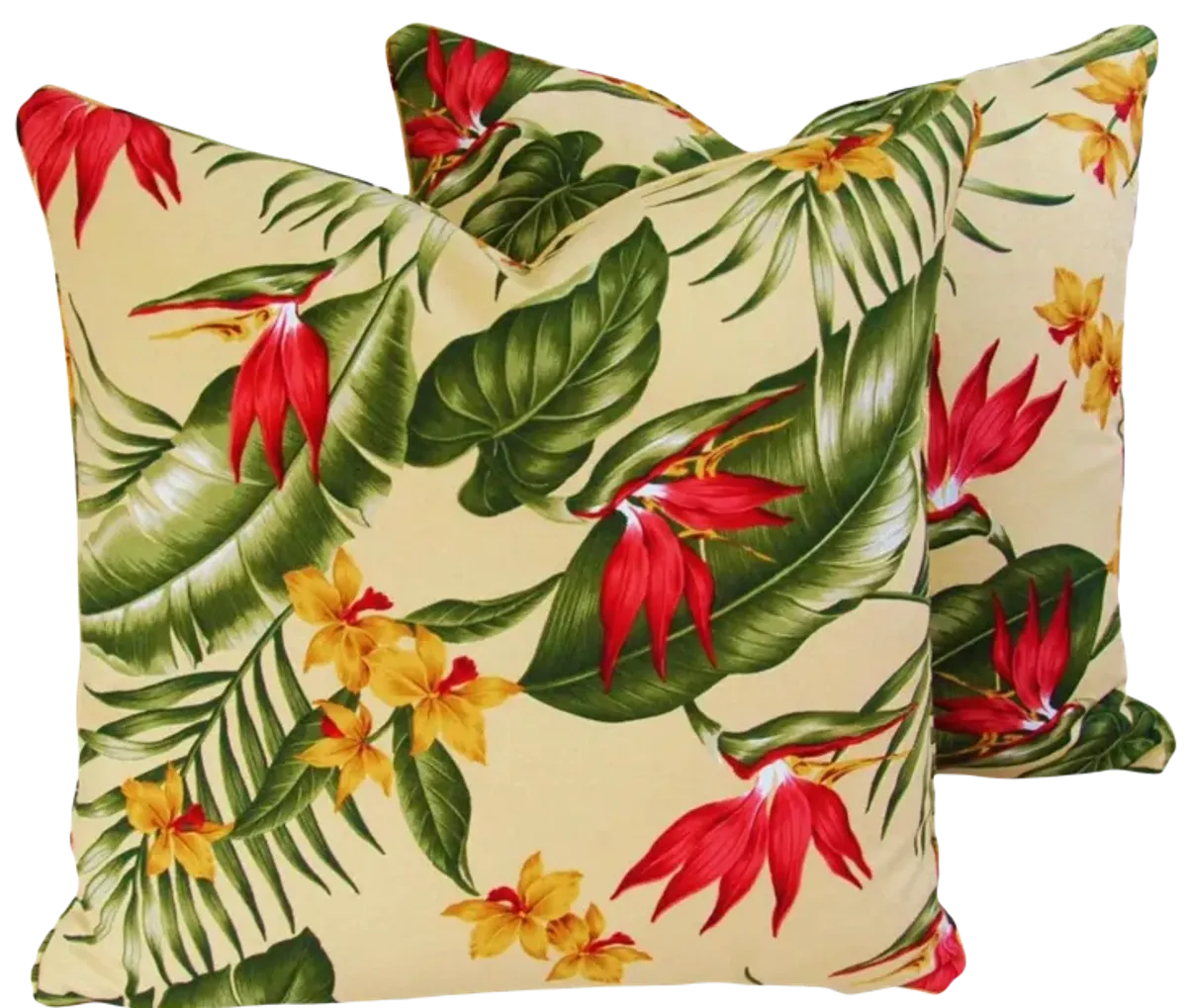 Tropical Bird Of Paradise Pillows - Set of 2