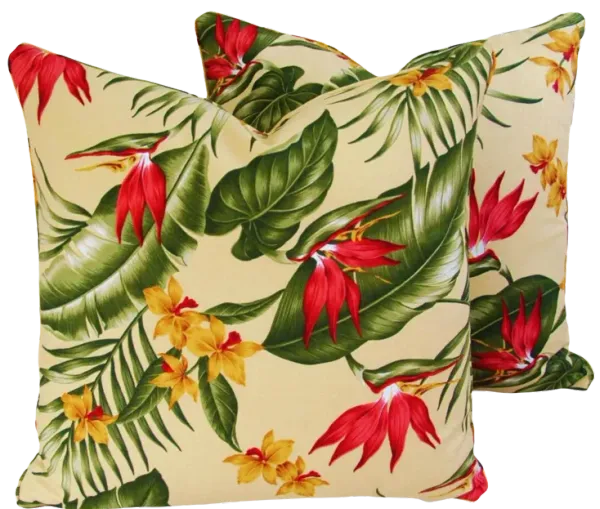 Tropical Bird Of Paradise Pillows, Pair