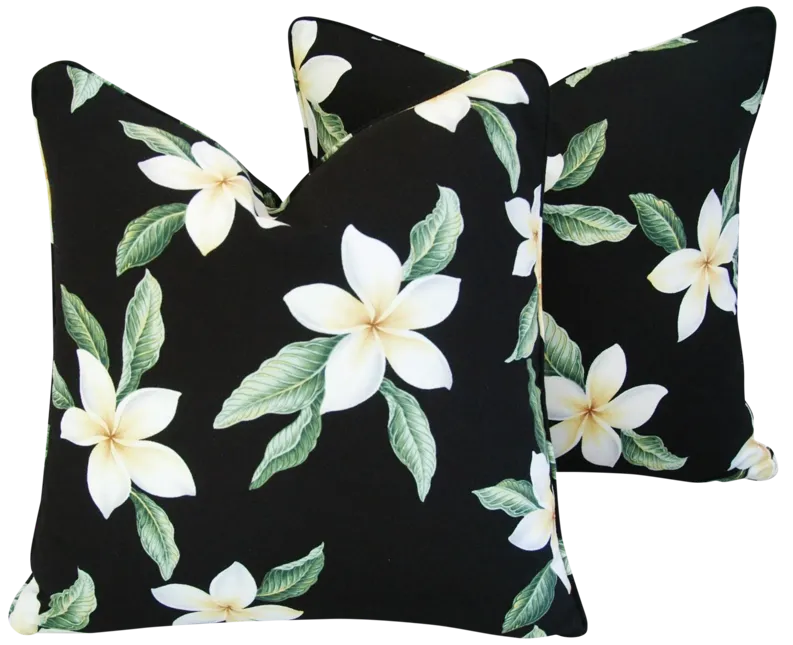 Gardenia Blossom Botanical Pillows - Set of 2