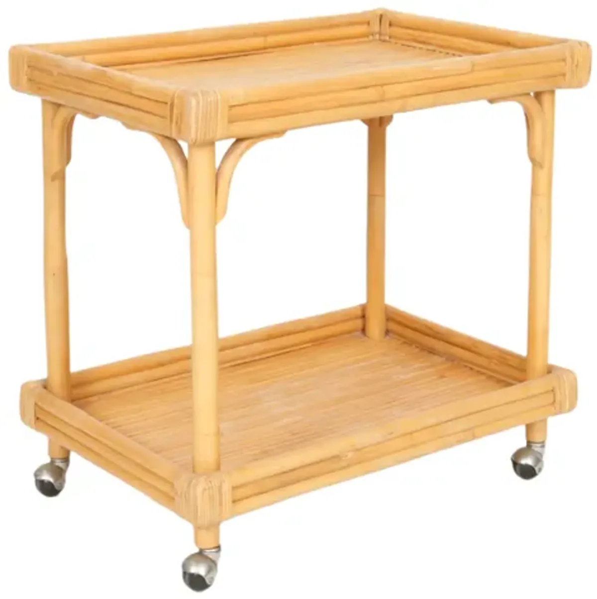 Bamboo Two Tier Bar Cart - Interesting Things - Brown