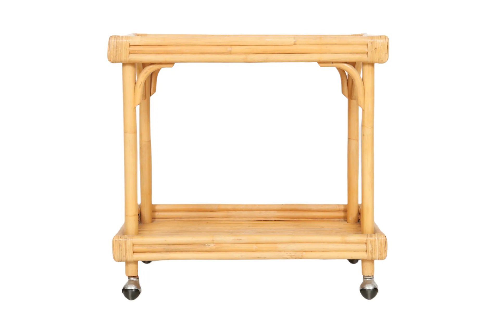 Bamboo Two Tier Bar Cart - Interesting Things - Brown