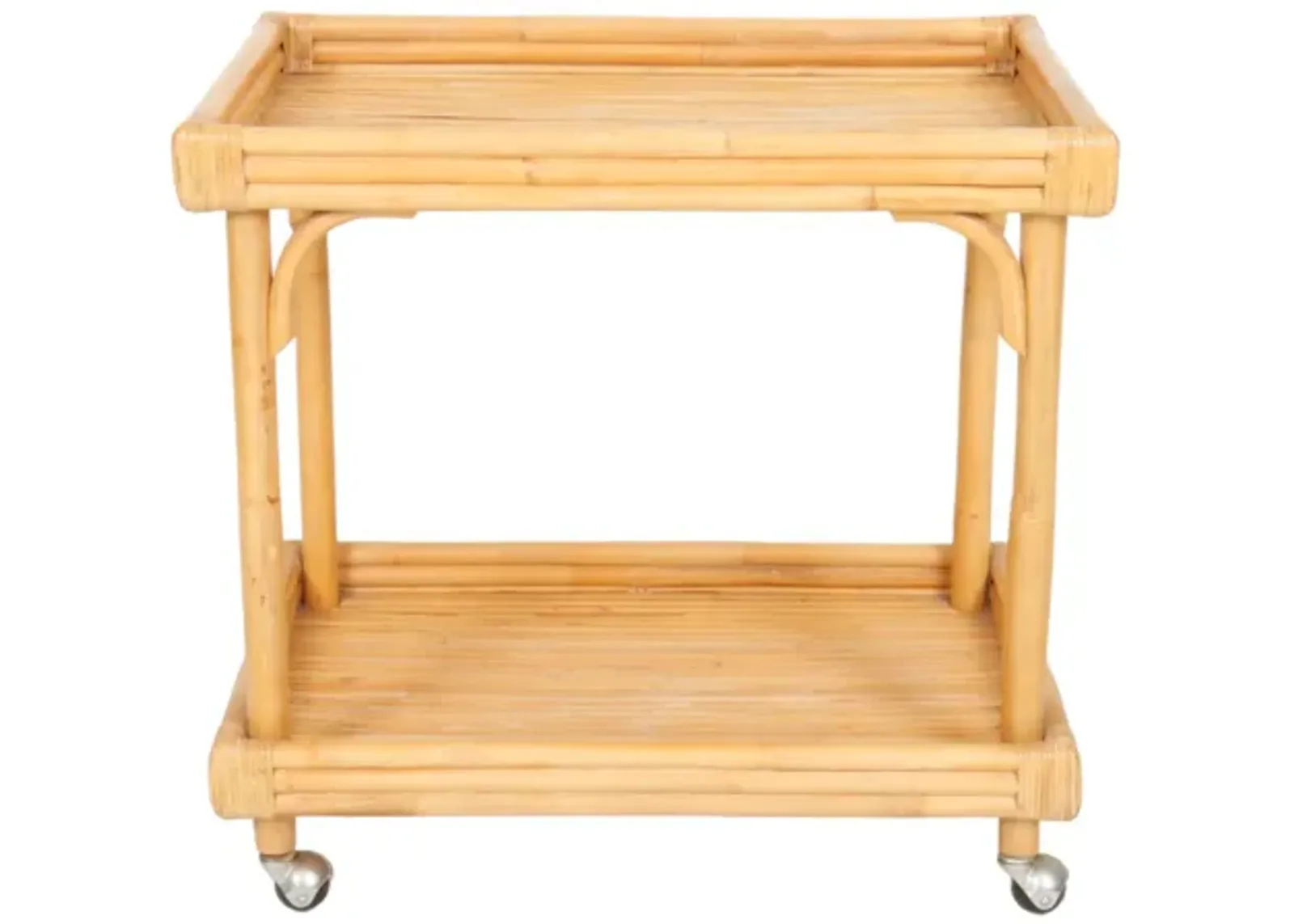 Bamboo Two Tier Bar Cart - Interesting Things - Brown