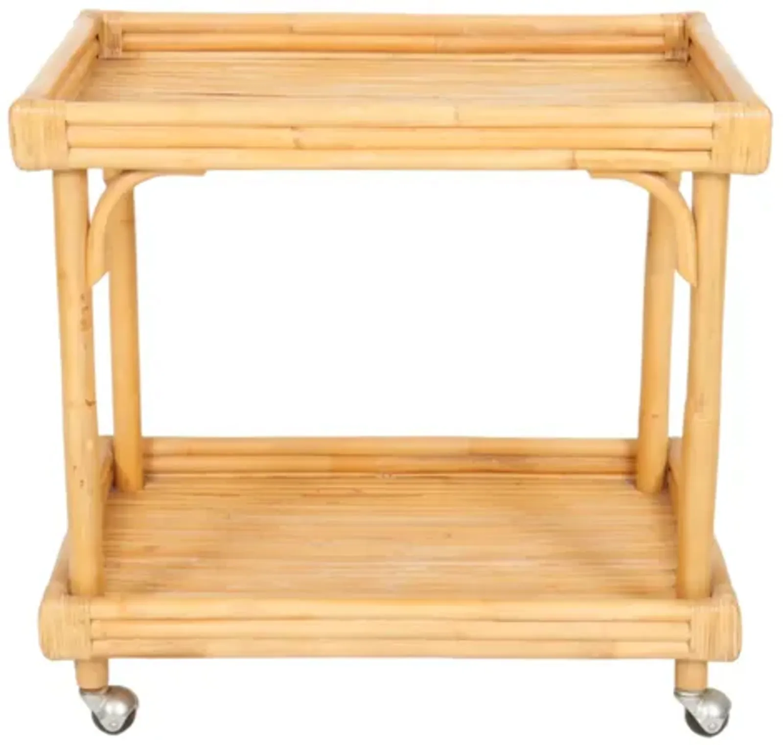 Bamboo Two Tier Bar Cart - Interesting Things - Brown