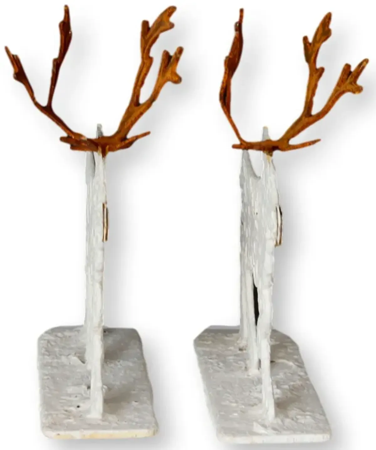 Salvaged Metal Moose - Set of 2 - New England Mercantile - White