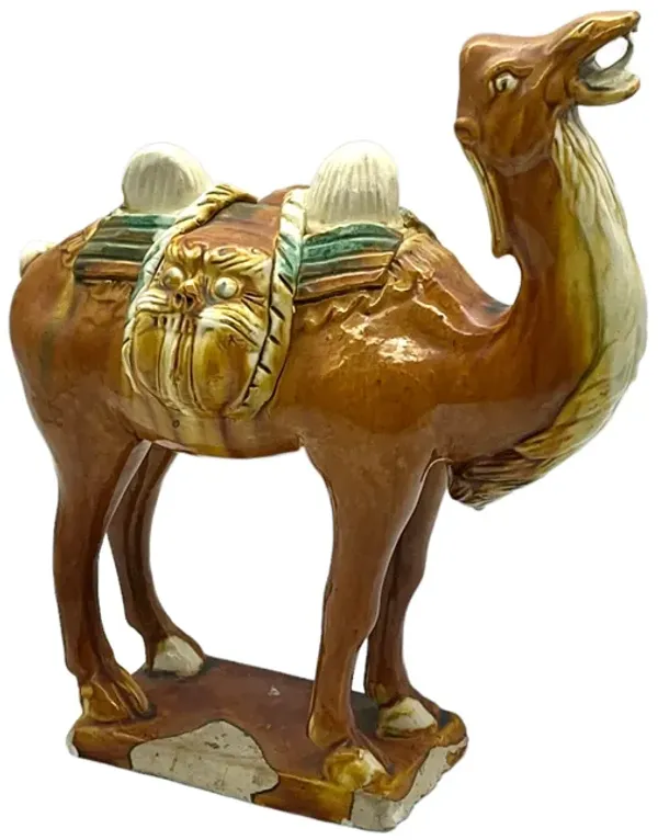 SanCai Tang Style Ceramic Camel Figure - Pilar Collection - Gold