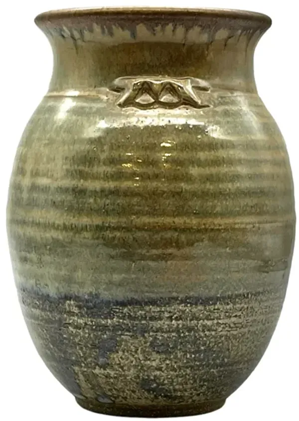 Glazed Ceramic Sage Green Vase - Pilar Collection