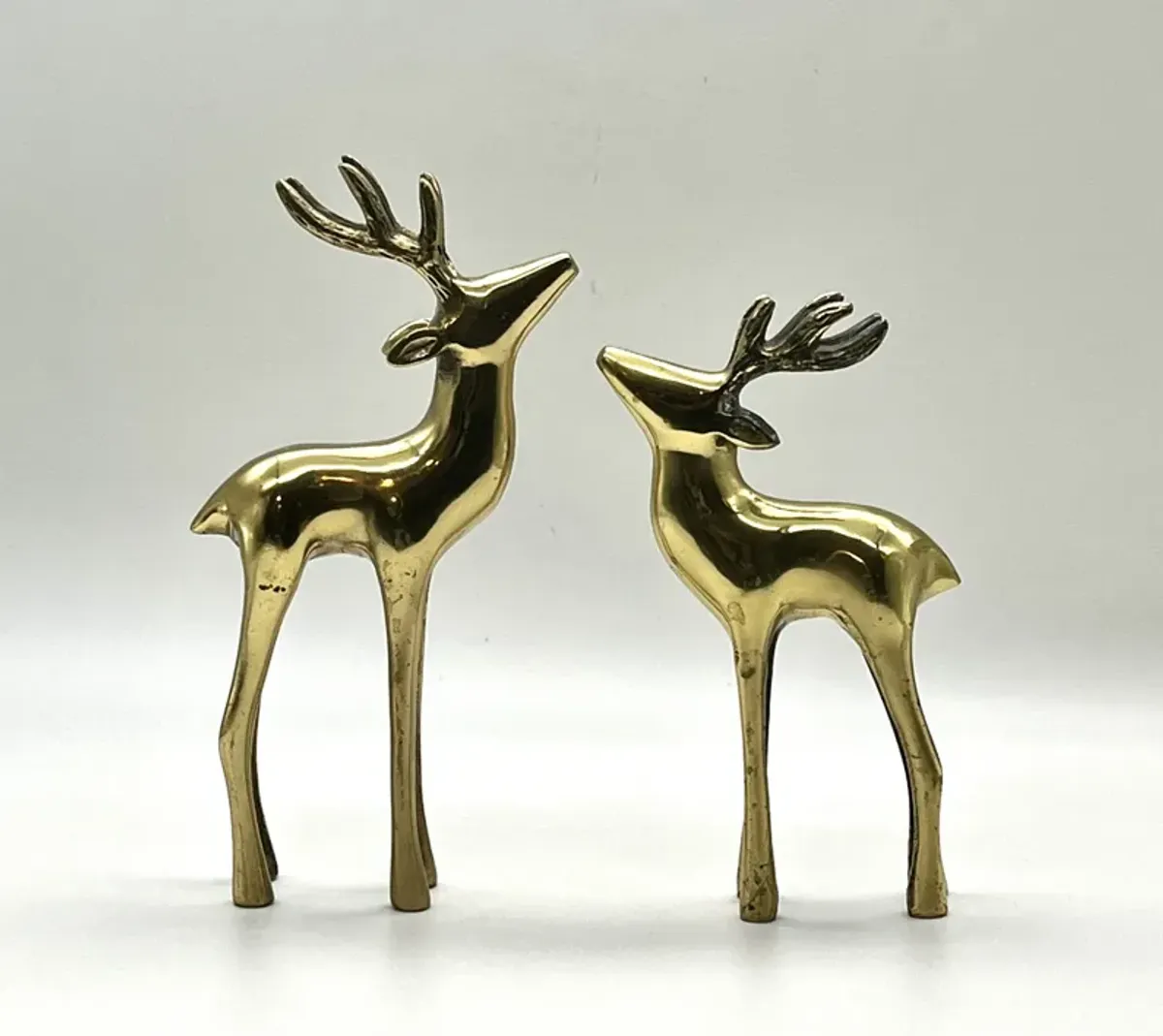 C. 1970s Midcentury Brass Reindeer - Set of 2 - Pilar Collection - gold