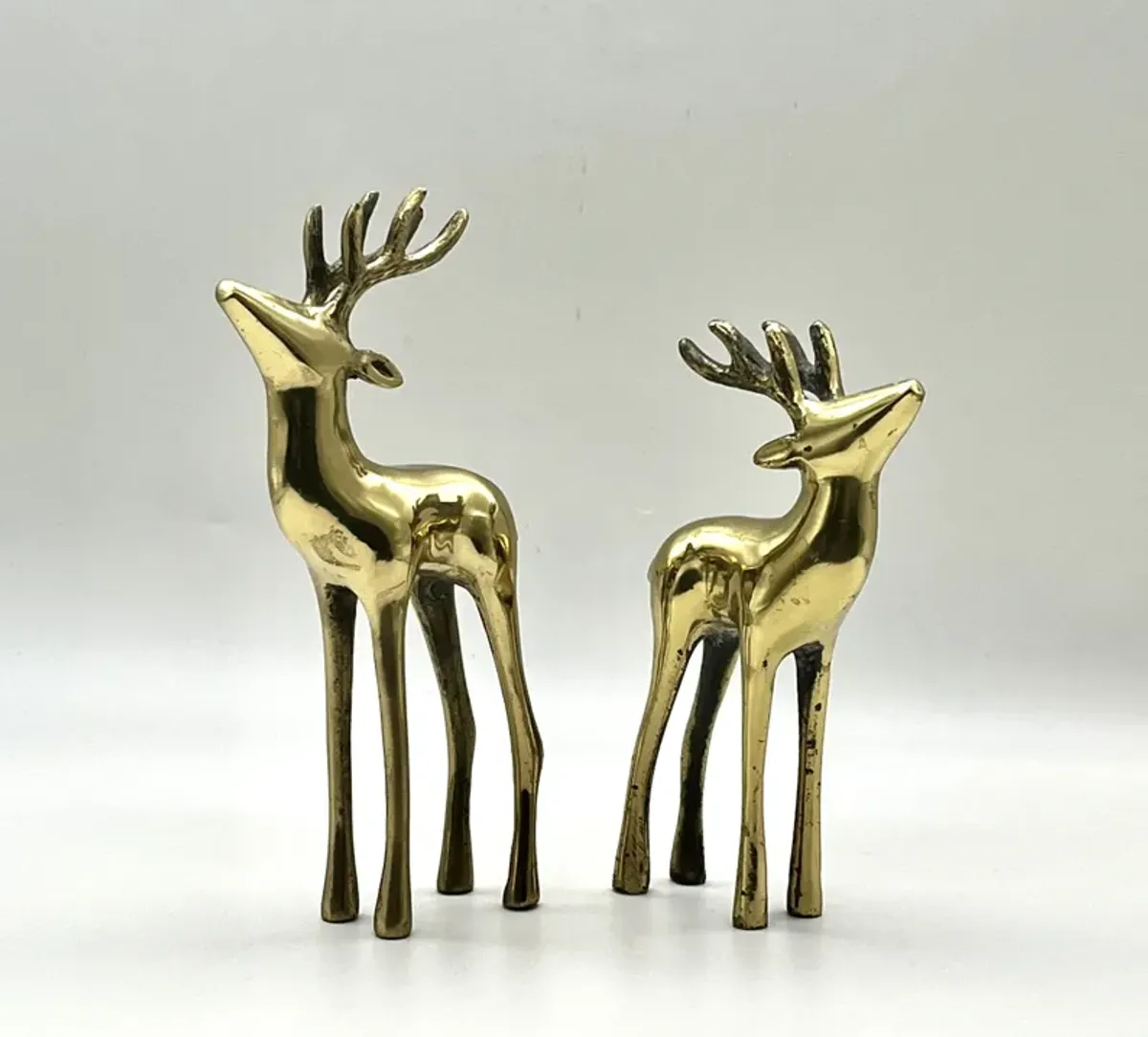 C. 1970s Midcentury Brass Reindeer - Set of 2 - Pilar Collection - gold