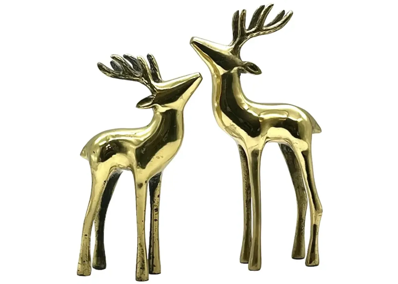 C. 1970s Midcentury Brass Reindeer - Set of 2 - Pilar Collection - gold